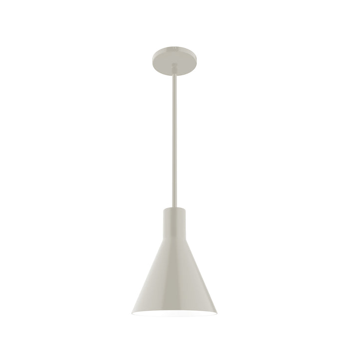 Jerome 8 inch Stem Hung Pendant in Silk Gray | Montclair Light Works