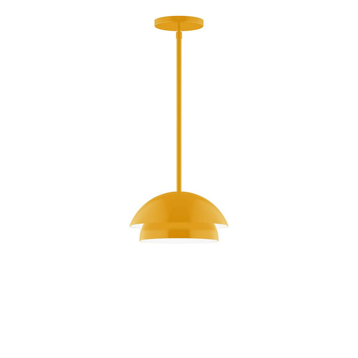 Nest 10" LED Stem Hung Pendant Light in Bright Yellow