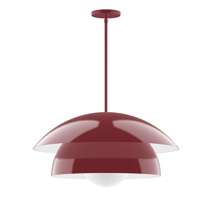 Nest 24" Stem Hung Pendant with Glass Globe in Barn Red