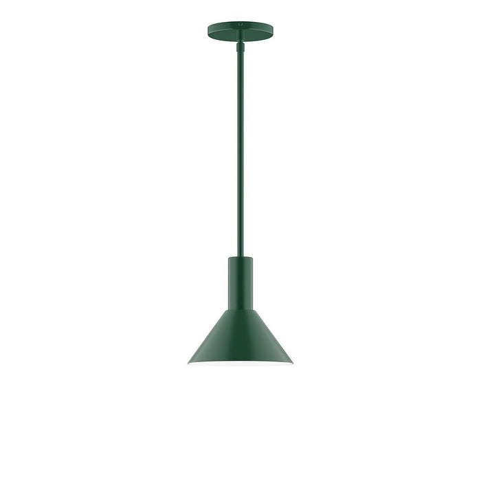 Chase 8" LED Stem Hung Pendant in Forest Green