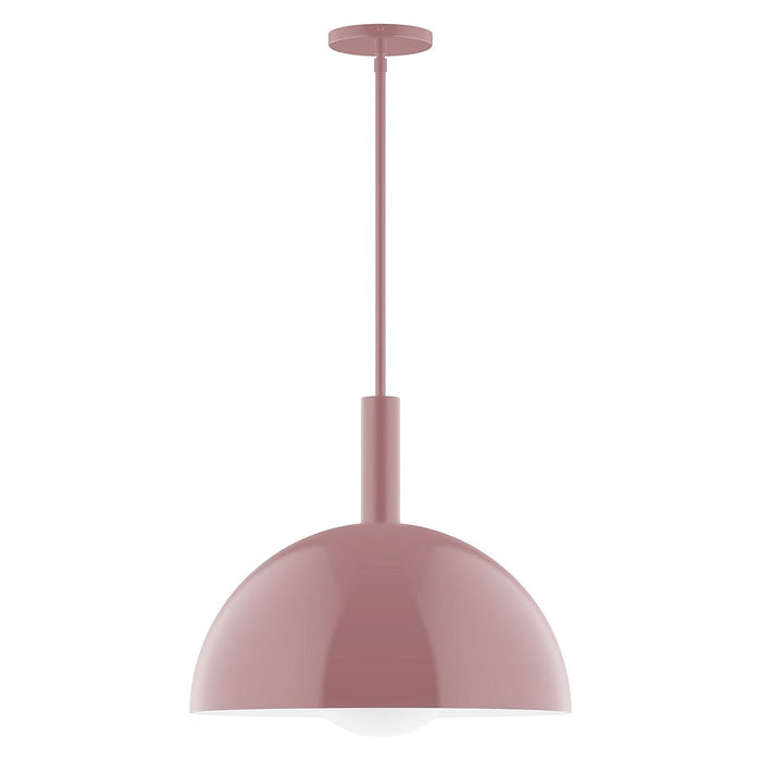 Ray 18" Stem Hung Pendant with Glass Globe in Mauve