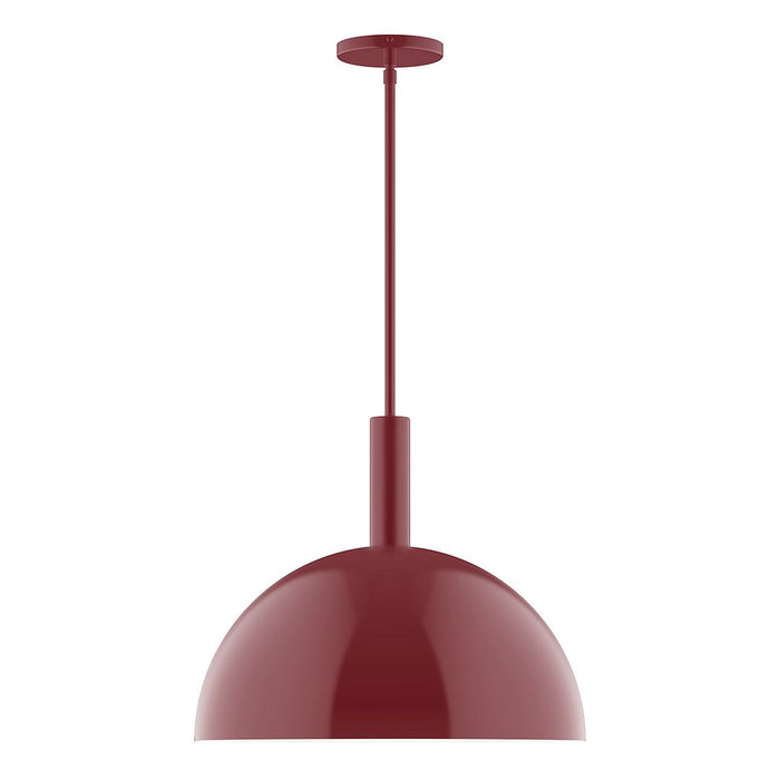 Ray 18" LED Stem Hung Pendant Light in Barn Red