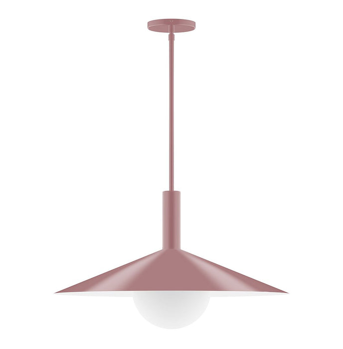 Zing 24" Stem Hung Pendant with Glass Globe in Mauve