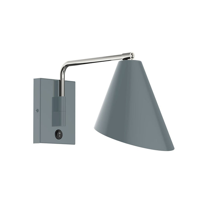 Jasmine LED Wall Swing Arm Light in Slate Gray with Brushed Nickel Accents