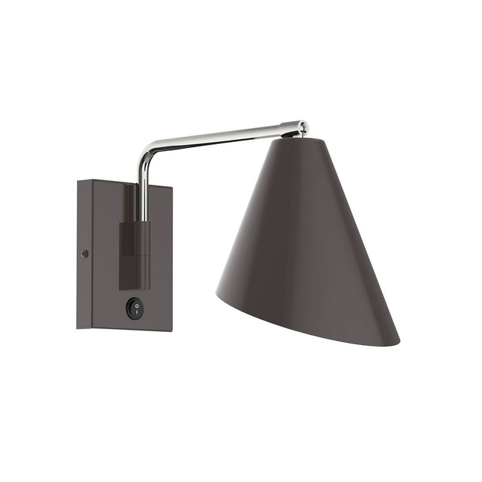 Jasmine LED Wall Swing Arm Light in Architectural Bronze with Brushed Nickel Accents