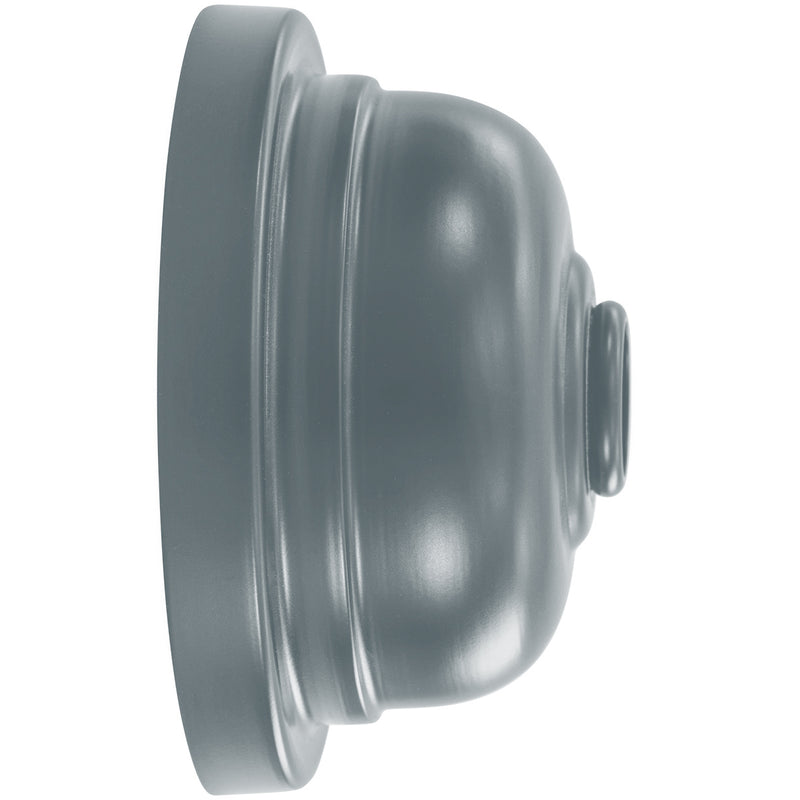 Slate gray wall light shade with mounting backplate and side view of gooseneck
