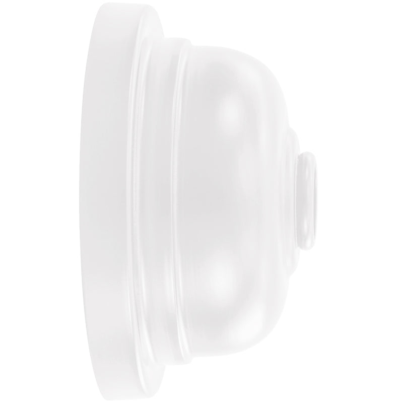 White LED wall light head with domed shade and flexible gooseneck arm