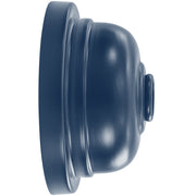 Navy dome LED wall light with round side profile and integrated wall mount base