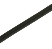 Black fabric-covered power cord for pendant light.