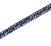 Braided fabric pendant cord in dark blue and navy with geometric pattern