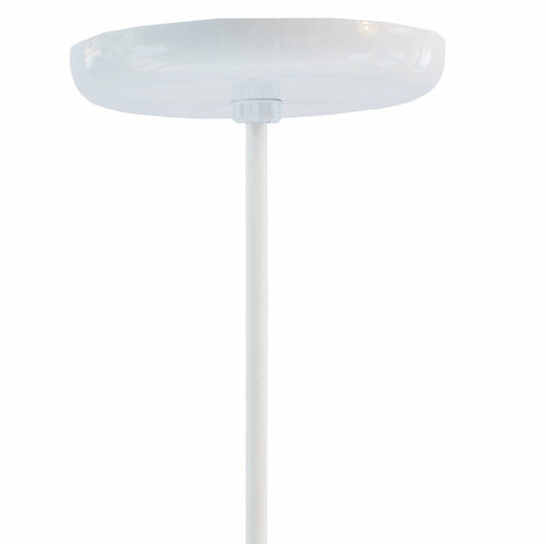 Opal glass dome pendant shade with central mounting cap and downrod
