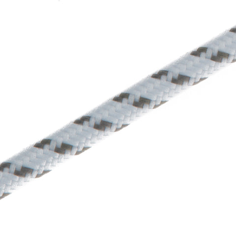 Braided fabric cord for the LED pendant light, gray and white weave