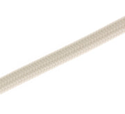 Braided fabric pendant cord in light beige, with ceiling end fitting