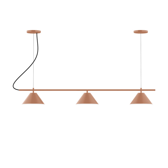 Pinnacle 3-Light Linear LED Chandelier in Terracotta | Montclair Light Works