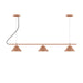 Pinnacle 3-Light Linear LED Chandelier in Terracotta | Montclair Light Works