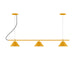 Pinnacle 3-Light Linear LED Chandelier in Bright Yellow | Montclair Light Works