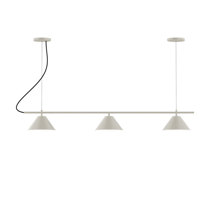 Pinnacle 3-Light Linear LED Chandelier in Silk Gray | Montclair Light Works
