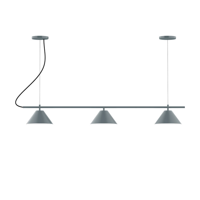Pinnacle 3-Light Linear LED Chandelier in Slate Gray | Montclair Light Works