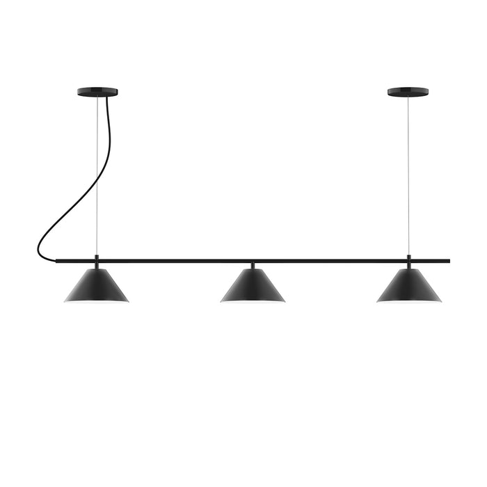 Pinnacle 3-Light Linear LED Chandelier in Black | Montclair Light Works
