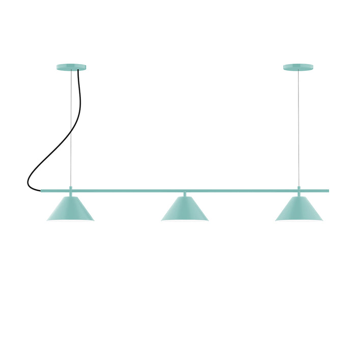 Pinnacle 3-Light Linear LED Chandelier in Sea Green | Montclair Light Works