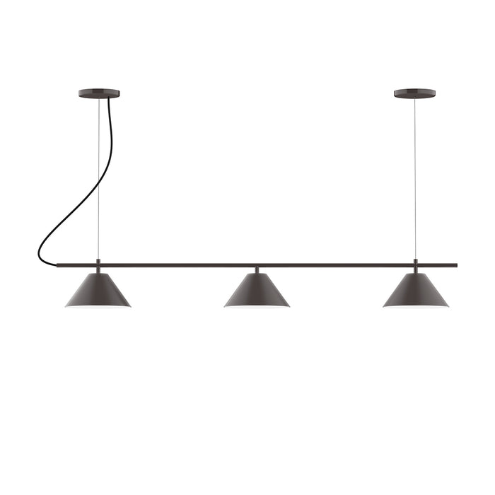 Pinnacle 3-Light Linear LED Chandelier in Architectural Bronze | Montclair Light Works