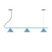 Pinnacle 3-Light Linear LED Chandelier in Light Blue | Montclair Light Works