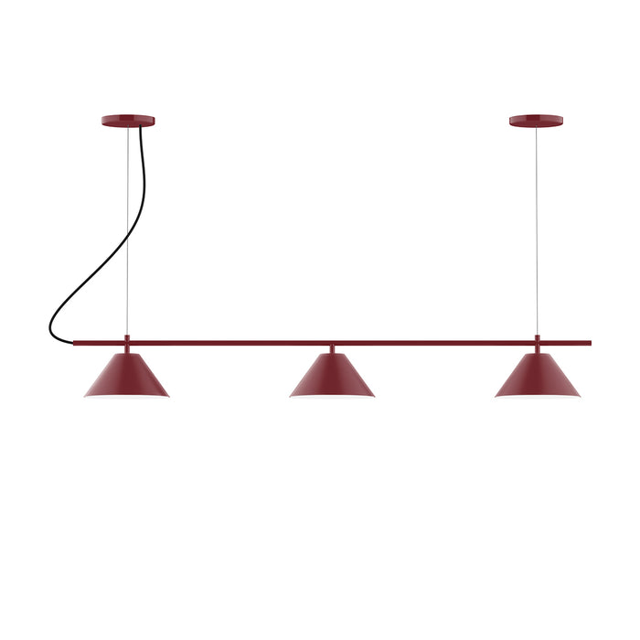 Pinnacle 3-Light Linear LED Chandelier in Barn Red | Montclair Light Works