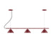 Pinnacle 3-Light Linear LED Chandelier in Barn Red | Montclair Light Works
