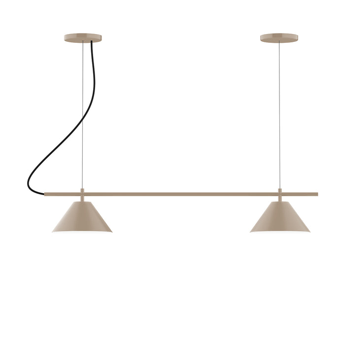 Pinnacle 2-Light Linear LED Chandelier in Clay | Montclair Light Works