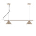 Pinnacle 2-Light Linear LED Chandelier in Clay | Montclair Light Works