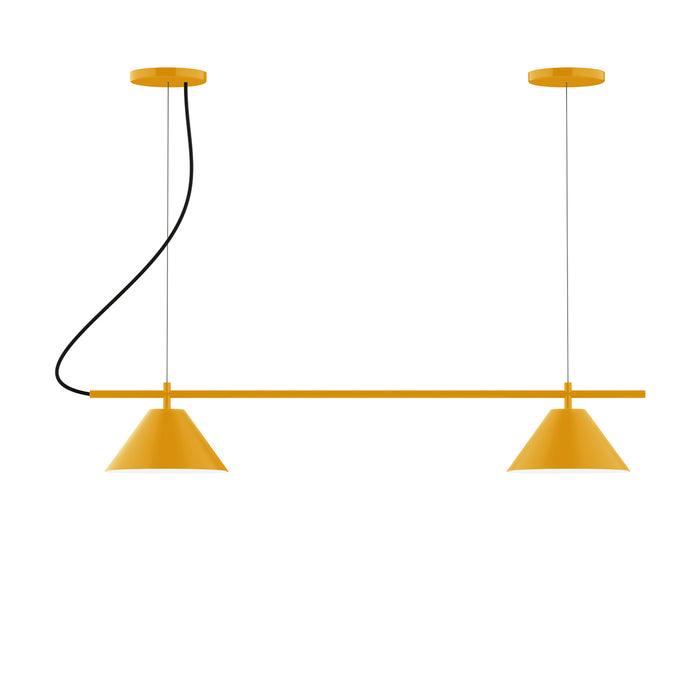 Pinnacle 2-Light Linear LED Chandelier in Bright Yellow | Montclair Light Works