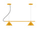 Pinnacle 2-Light Linear LED Chandelier in Bright Yellow | Montclair Light Works