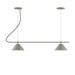 Pinnacle 2-Light Linear LED Chandelier in Moss Green | Montclair Light Works