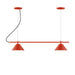 Pinnacle 2-Light Linear LED Chandelier in Vermillion | Montclair Light Works