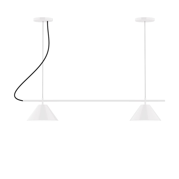 Pinnacle 2-Light Linear LED Chandelier in White | Montclair Light Works