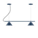 Pinnacle 2-Light Linear LED Chandelier in Navy | Montclair Light Works