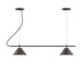 Pinnacle 2-Light Linear LED Chandelier in Architectural Bronze | Montclair Light Works