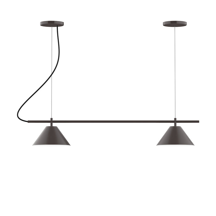 Pinnacle 2-Light Linear LED Chandelier in Architectural Bronze | Montclair Light Works