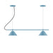 Pinnacle 2-Light Linear LED Chandelier in Light Blue | Montclair Light Works