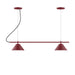 Pinnacle 2-Light Linear LED Chandelier in Barn Red | Montclair Light Works
