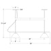 Pinnacle 2-Light Linear LED Chandelier in Navy | Montclair Light Works