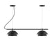 Nest 2-Light Linear LED Chandelier in Black | Montclair Light Works