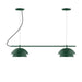 Nest 2-Light Linear LED Chandelier in Forest Green | Montclair Light Works
