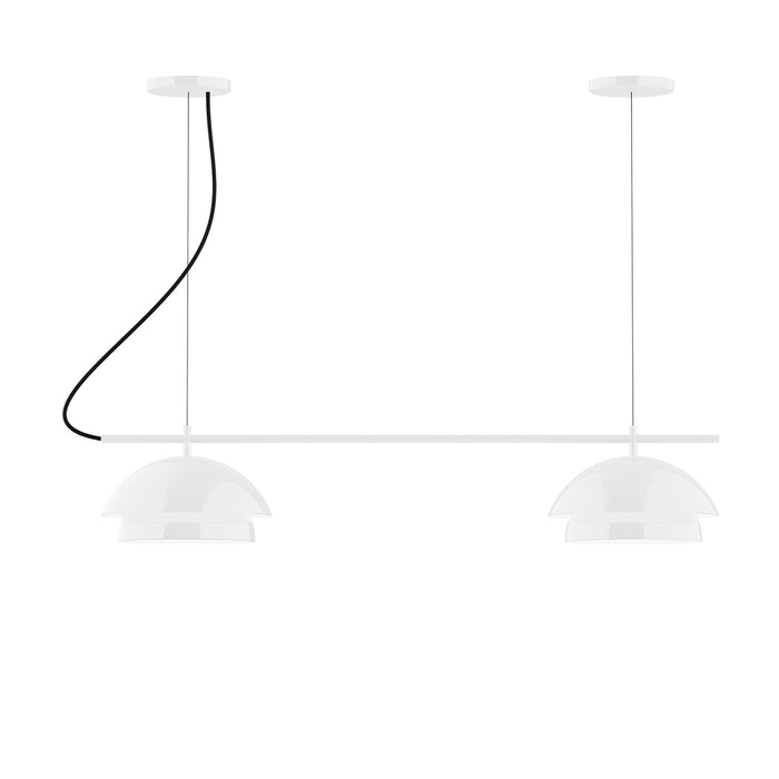 Nest 2-Light Linear LED Chandelier in White | Montclair Light Works