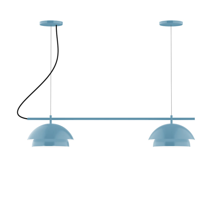 Nest 2-Light Linear LED Chandelier in Light Blue | Montclair Light Works