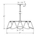 Jasmine 5-Light Chandelier in Mauve Line Drawing