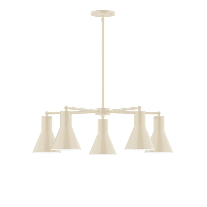 Axis Flare 5-Light LED Chandelier in Cream