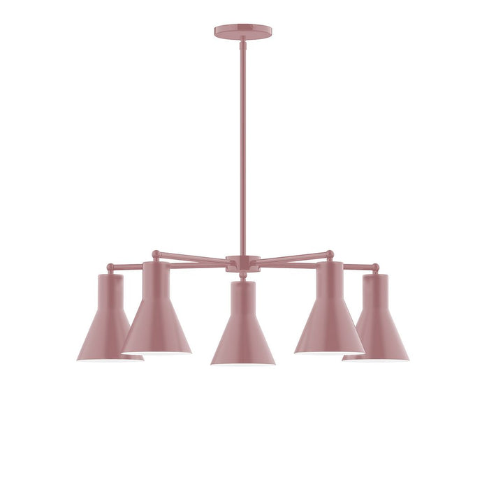 Axis Flare 5-Light LED Chandelier in Mauve