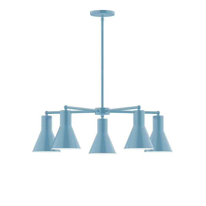 Axis Flare 5-Light LED Chandelier in Light Blue