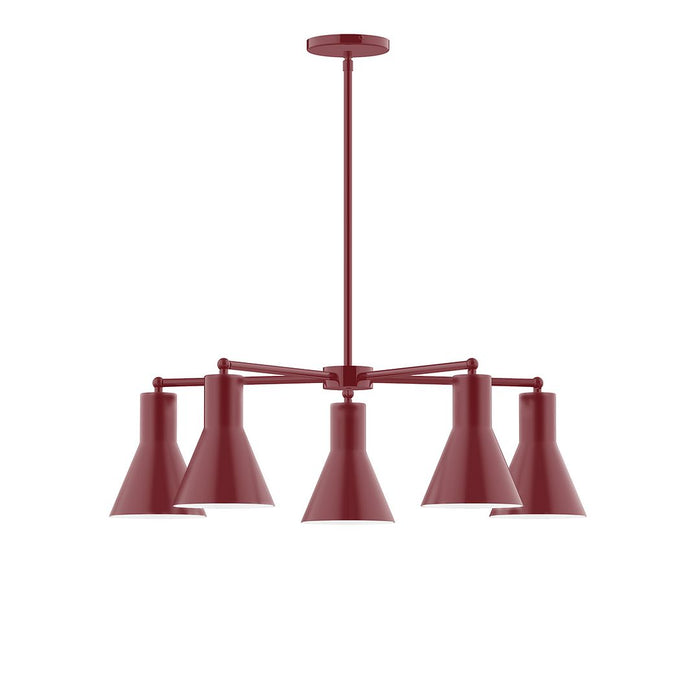 Axis Flare 5-Light LED Chandelier in Barn Red